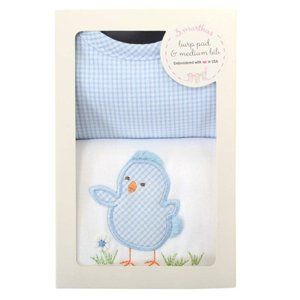 3 Marthas Burp Pad & Bib Gift Set, Blue Chick - BRAND NEW